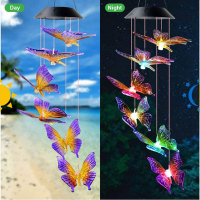 Divat színváltó függő macska szélcsengő Napenergiával működő LED golyós lámpák kerti kültéri kolibri alakú lámpa fehér