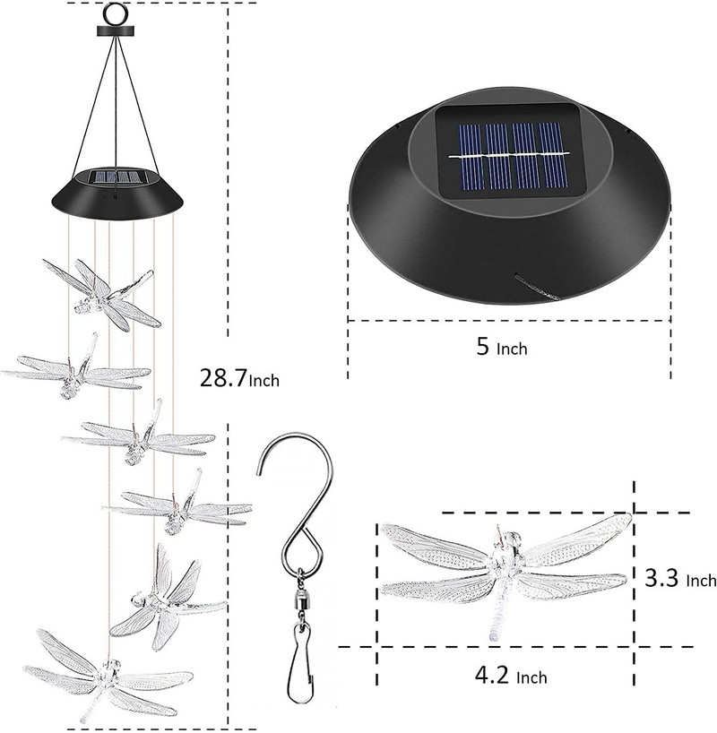Divat színváltó függő macska szélcsengő Napenergiával működő LED golyós lámpák kerti kültéri kolibri alakú lámpa fehér