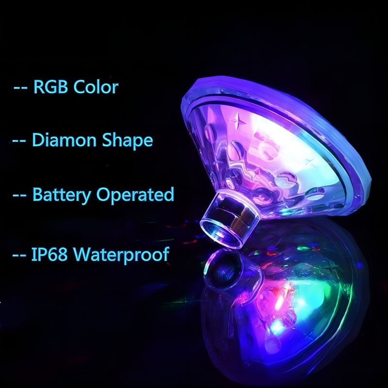 Vízálló LED gyémánt világító kád baba fürdő tó medence víz alatti lámpa úszó fürdő pezsgőfürdő víz úszó akvárium szökőkút dekoráció