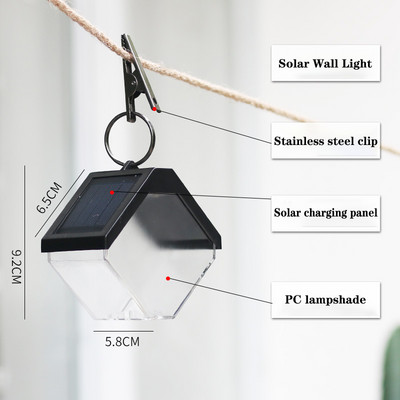 Piekārta LED saules lampa krāsaina ūdensnecaurlaidīga āra sienas lampa ar sienu pagalma lievenis dārza koku aizsargmargas apdare sienas gaisma