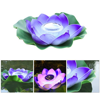 Τεχνητός πλωτός αφρός Lotus Flower Solar RGB LED Διακόσμηση για Εξωτερική Διακόσμηση αυλής δεξαμενής ψαριών Ηλιακά πλωτά φανάρια