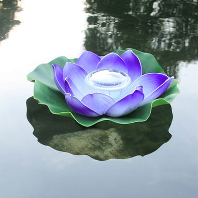 Kunstlik ujuv vaht Lootose lillede päikeseenergia RGB LED-dekoratsioon õueaedade jaoks mõeldud päikeseenergia ujuvad laternad