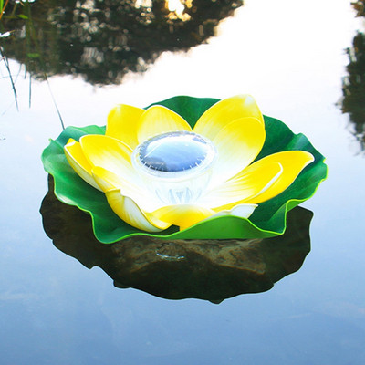 Kunstlik ujuv vaht Lootose lillede päikeseenergia RGB LED-dekoratsioon õueaedade jaoks mõeldud päikeseenergia ujuvad laternad