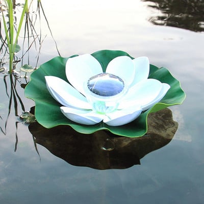 Kunstlik ujuv vaht Lootose lillede päikeseenergia RGB LED-dekoratsioon õueaedade jaoks mõeldud päikeseenergia ujuvad laternad