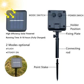 4 τμχ 2m Solar Powered Lamp Lawn Dragonfly Butterfly Ladybug Daisy Festival Party Garden Lawn Lighting Διακόσμηση σπιτιού