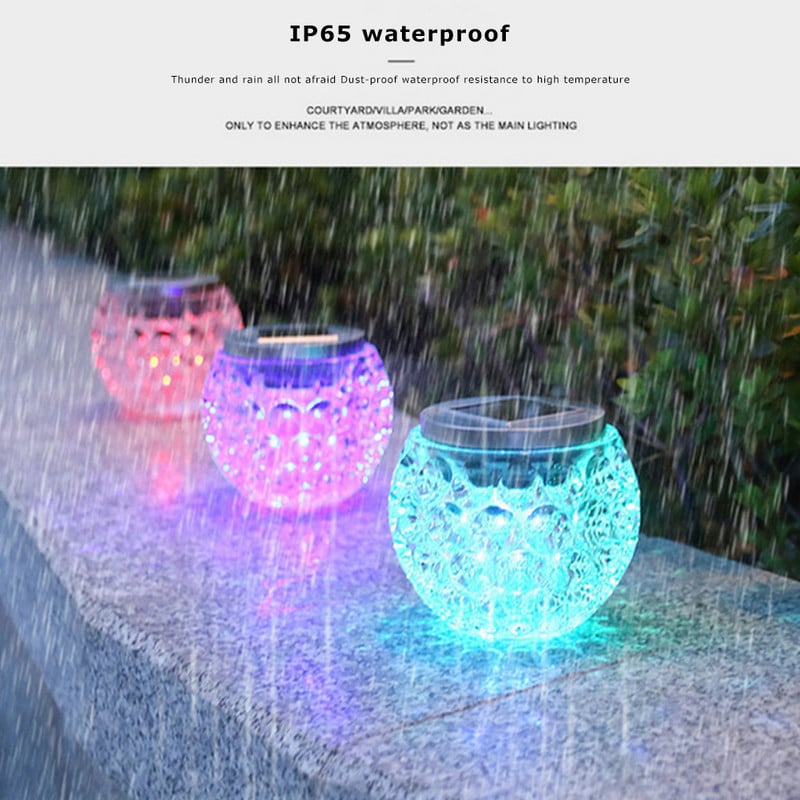 Saules gaismas diodes dārza lampa piekārta saules gaismas stikla lodīšu lampa ielas āra lampa koku burciņām dārza dekorēšanai saules gaisma ainava