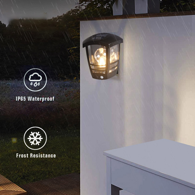 Senovinis saulės šviesos diodų apšvietimas lauko saulės lempos judesio detektorius, vandeniui atsparus PIR judesio jutiklis saulės šviesos gatvės šviesa sodo apdaila