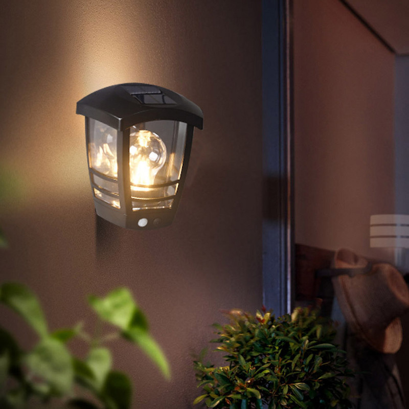 Senovinis saulės šviesos diodų apšvietimas lauko saulės lempos judesio detektorius, vandeniui atsparus PIR judesio jutiklis saulės šviesos gatvės šviesa sodo apdaila
