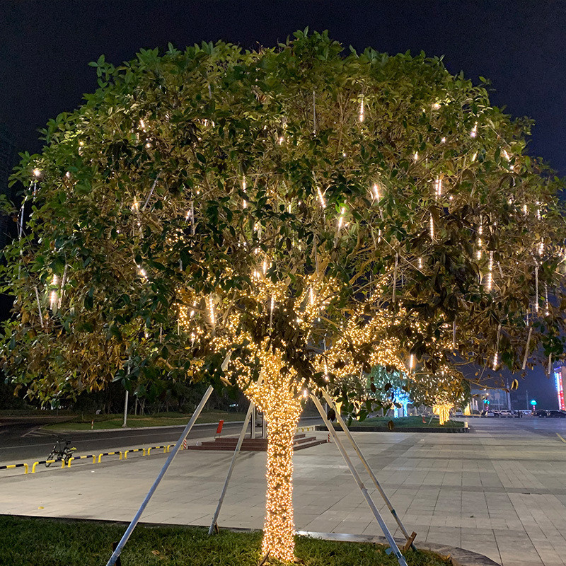 Saulės LED meteoritas dušas lietaus šviesa vandeniui atsparus lauko žibintas Girland Street girlianda Kalėdų vestuvių dekoravimas 8 vamzdeliai 30cm