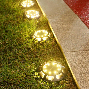 Solar Power Disk Light Outdoor Garden Solar Underground Light Deck Spotlight Buried Solar Led Lamp Decor Garden