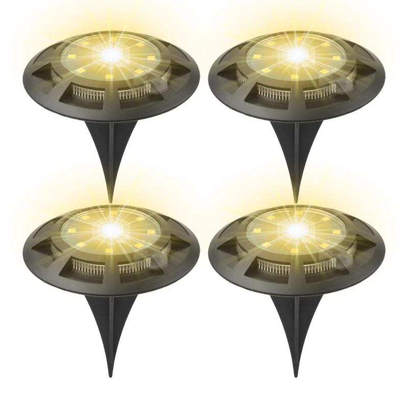Saules enerģijas diska gaisma āra dārzs Saules pazemes gaismas klāja gaismas prožektors Ierakta saules LED lampa dārza dekors
