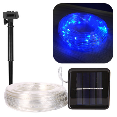 50/100 LED Napenergiával működő kötélcső füzér lámpák kültéri vízálló tündérlámpák kerti füzér karácsonyi udvari dekorációhoz