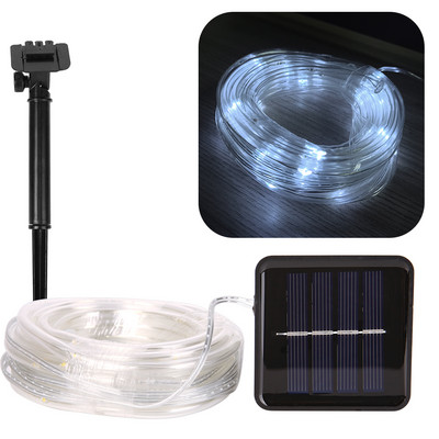 50/100 LED Napenergiával működő kötélcső füzér lámpák kültéri vízálló tündérlámpák kerti füzér karácsonyi udvari dekorációhoz