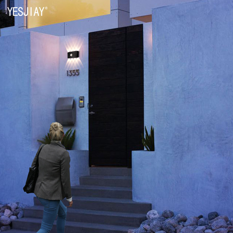LED nástenné svietidlo so snímaním pohybu ľudského tela, vodotesné IP65, vonkajšie nástenné svietidlo, záhradné svietidlo, hliníkové schodiskové svietidlo 6W 8W