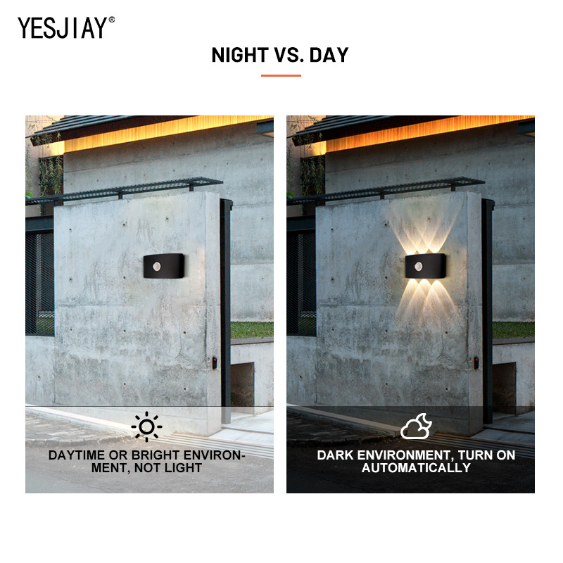 LED nástenné svietidlo so snímaním pohybu ľudského tela, vodotesné IP65, vonkajšie nástenné svietidlo, záhradné svietidlo, hliníkové schodiskové svietidlo 6W 8W