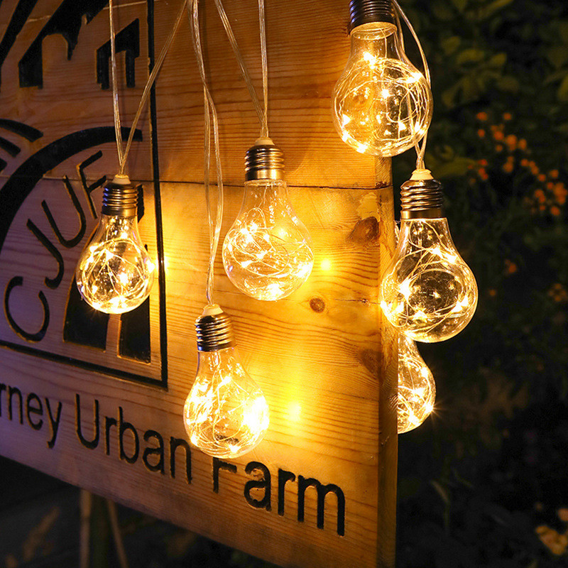 10/20 spuldzes Vara stiepļu spuldzes Stīgu gaismas, āra saules dārza gaismas Saules iekarināmās gaismas Caurspīdīgas apaļas bumbiņas LED saules gaismas