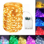 1/3/5/10M LED bajkovita svjetla Božićni ukrasi na otvorenom Svjetiljka Žaruljice od bakrene žice za vjenčanje Svjetlo za zavjese u vrtu