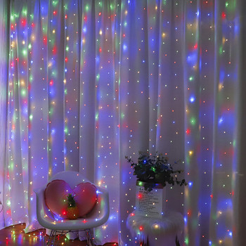 LED String Lights Χριστουγεννιάτικη διακόσμηση Τηλεχειριστήριο USB Wedding Garland Curtain 3M Lamp Holiday For Bedroom Bulb Outdoor Fairy