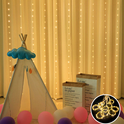 LED-es fényfüzér karácsonyi dekoráció távirányító USB esküvői füzér függöny 3M lámpa ünnep hálószoba izzó kültéri tündér