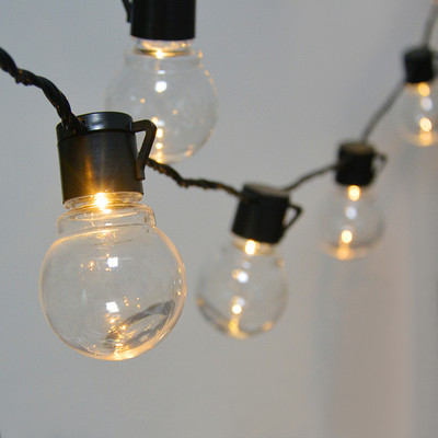 10/20 M LED globusa stīgu pasaku gaismas caurspīdīgas/piena Ziemassvētku G50 āra ūdensnecaurlaidīgas kāzu dārza ballītes iekšpagalma ielas dekorēšana