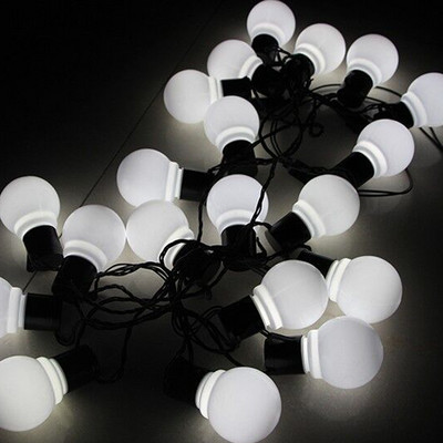 10/20 M LED globusa stīgu pasaku gaismas caurspīdīgas/piena Ziemassvētku G50 āra ūdensnecaurlaidīgas kāzu dārza ballītes iekšpagalma ielas dekorēšana