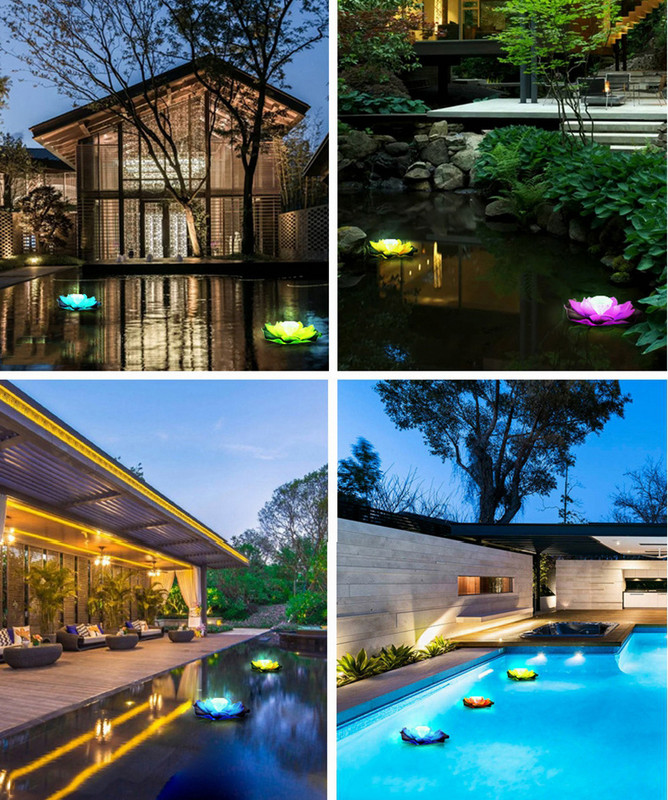 Vandeniui atsparus saulės baterijos gėlių apšvietimas LED spalvingi plūduriuojantys žibintai Saulės energija maitinama povandeninė lempa baseino fontano sodui