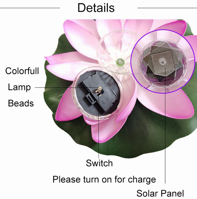 Vandeniui atsparus saulės baterijos gėlių apšvietimas LED spalvingi plūduriuojantys žibintai Saulės energija maitinama povandeninė lempa baseino fontano sodui