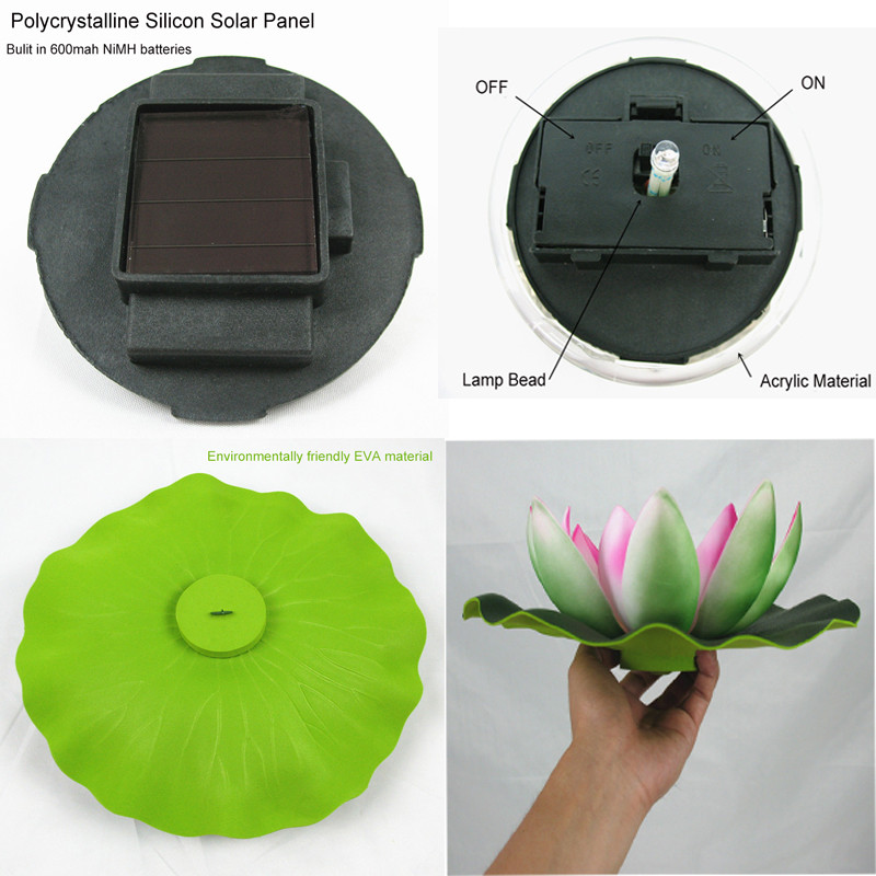Vandeniui atsparus saulės baterijos gėlių apšvietimas LED spalvingi plūduriuojantys žibintai Saulės energija maitinama povandeninė lempa baseino fontano sodui