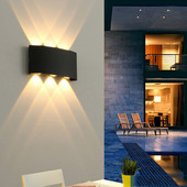 4/6/8W LED sieninė lempa lauko vandeniui atspari IP65 sodo apšvietimas AC86-265V vidaus apdaila Miegamojo svetainė Laiptų sieninis šviestuvas