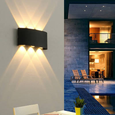 Lampă de perete cu LED 4/6/8W Iluminat de grădină IP65 în aer liber Impermeabil AC86-265V Decorare interioară Dormitor Sufragerie Scari Lampă de perete