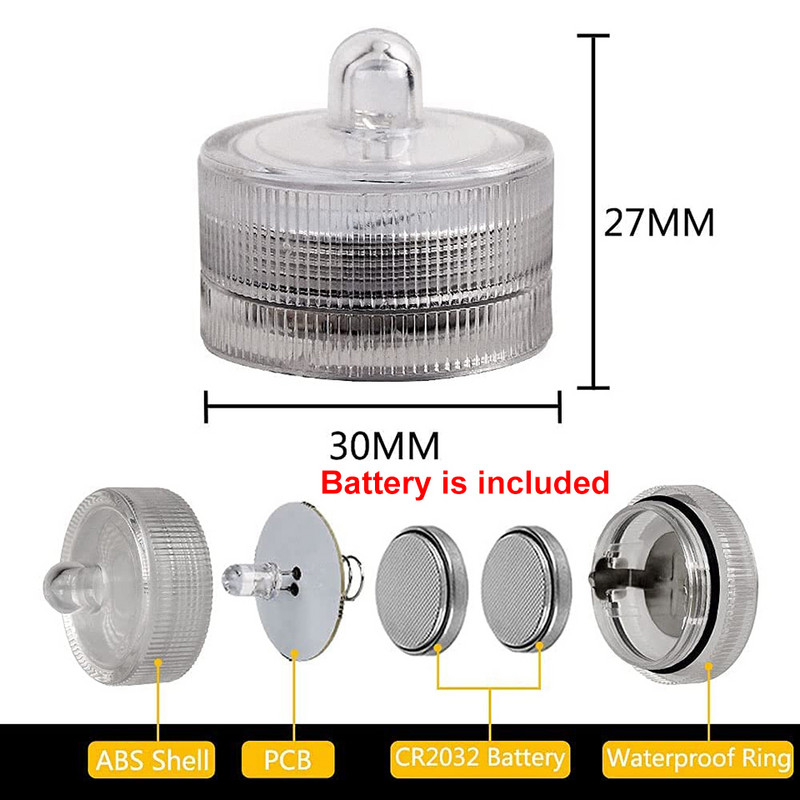 Su baterijomis LED arbatos lemputės žvakės be liepsnos povandeninės šviesos fontanas, panardinamas dekoro vakarėlis Vestuvių festivalio šventė