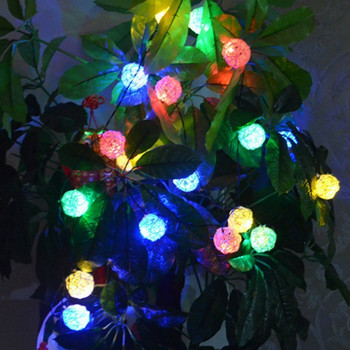 6M 40LED памучна светлина низ 220V Коледна фея Декоративна светлина Ратанови топки лампа Топла бяла парти сватбена градинска гирлянда