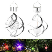 Napelemes szélcsengő lámpa, színváltó LED napelemes kristálygömb szélcsengő Lámpa Függő napelemes lámpák kültéri napelemes kerti lámpák