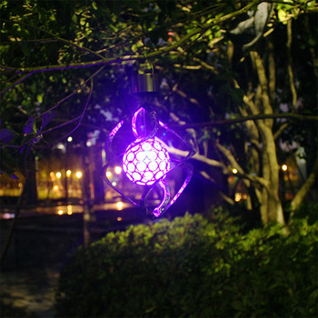 Лампа със слънчев вятър, променяща цвета LED слънчева кристална топка Лампа с вятърни камбанки Висящи слънчеви светлини Външни слънчеви градински светлини