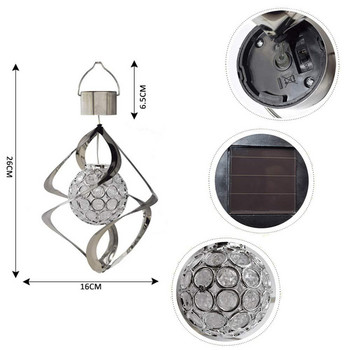 Solar Wind Chime Light, αλλαγή χρώματος LED ηλιακή κρυστάλλινη μπάλα Wind Chimes Κρεμαστά ηλιακά φώτα Ηλιακά φώτα κήπου εξωτερικού χώρου