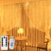 Led Garland aizkaru gaismas 8 režīmi USB tālvadības pults Fairy Lights Stīgu kāzu Ziemassvētku dekors mājas guļamistabai Jaungada lampa