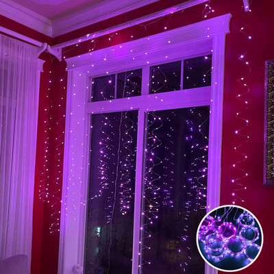 Led Garland aizkaru gaismas 8 režīmi USB tālvadības pults Fairy Lights Stīgu kāzu Ziemassvētku dekors mājas guļamistabai Jaungada lampa
