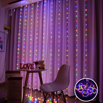 Led Garland aizkaru gaismas 8 režīmi USB tālvadības pults Fairy Lights Stīgu kāzu Ziemassvētku dekors mājas guļamistabai Jaungada lampa