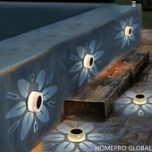 LED saules lampa ziedu raksta sienas mazgātājs dārzs ainava pakāpju veranda Sienas gaismas Balkona žoga apgaismojums āra ūdensizturīgs