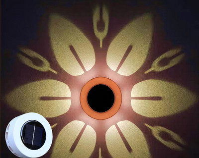 LED saules lampa ziedu raksta sienas mazgātājs dārzs ainava pakāpju veranda Sienas gaismas Balkona žoga apgaismojums āra ūdensizturīgs