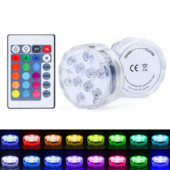 Peldbaseina apgaismojums Led RGB tālvadības pults iegremdējamais apgaismojums, ūdensizturīgs zemūdens apgaismojums, dīķa nakts lampas ballīšu dārza dekors