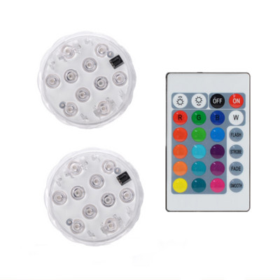 Peldbaseina apgaismojums Led RGB tālvadības pults iegremdējamais apgaismojums, ūdensizturīgs zemūdens apgaismojums, dīķa nakts lampas ballīšu dārza dekors