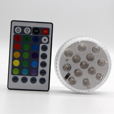 10 LED nuotoliniu būdu valdomas RGB panardinamasis žibintas, veikiantis povandenine naktine lempa, vazos dubuo lauko sodo vakarėlio dekoravimas