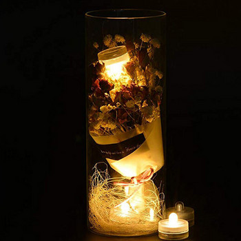 12 бр./партиди LED подводна лампа Мини лампа за свещи Чаена свещ, работеща на батерии за сватбено празнично парти в дома Аквариум Декорация на ваза