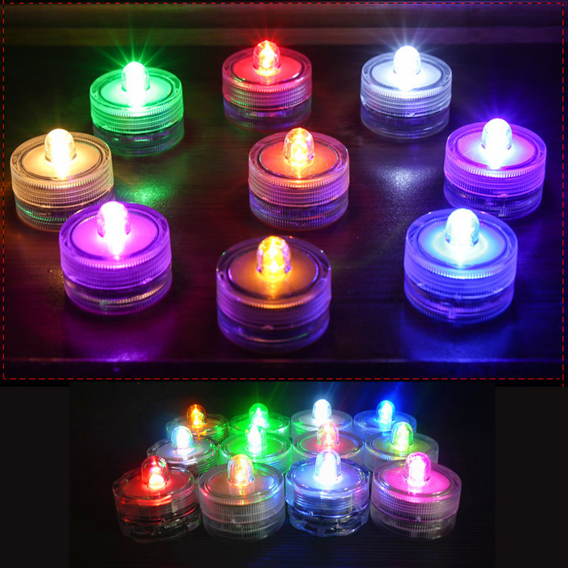 12 tk/partiid LED veealune lamp mini küünllamp teeküünla patarei, mis töötab pulmade puhkemaja peo akvaariumi vaasi sisekujundus