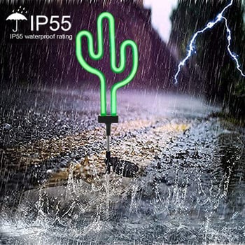 Solar Garden Lights Outdoor, 1PCS Neon Cactus Solar LED Stake Lights Αδιάβροχη χρήση για τοπία διακόσμηση σπιτιού