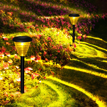 Ηλιακά φώτα κήπου εξωτερικού χώρου, LED ηλιακά φώτα γκαζόν Ζεστά & 7 χρώματα που αλλάζουν φωτεινά ηλιακά φώτα LED αδιάβροχα φώτα ηλιακού μονοπατιού