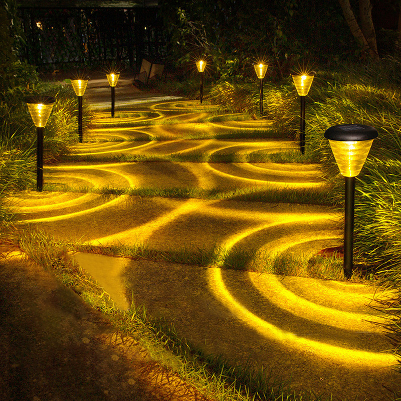 Solarna vrtna svjetla na otvorenom, LED solarna svjetla za travnjak Topla i svijetla LED solarna svjetla koja mijenjaju 7 boja Vodootporna solarna svjetla za stazu