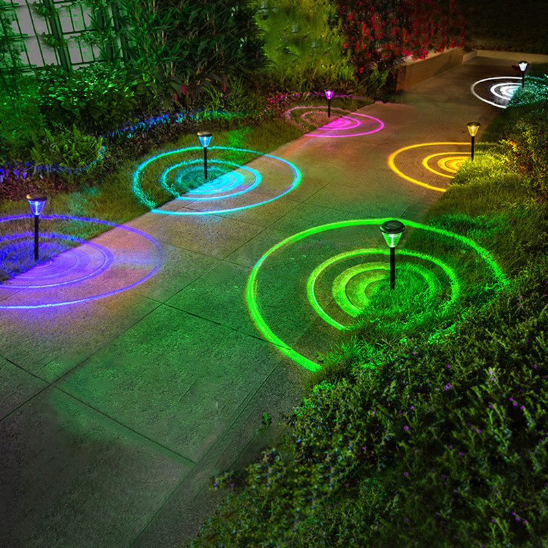 Solarna vrtna svjetla na otvorenom, LED solarna svjetla za travnjak Topla i svijetla LED solarna svjetla koja mijenjaju 7 boja Vodootporna solarna svjetla za stazu