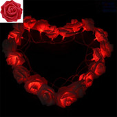 Rose Fairy Light Blagdanska svjetiljka s žicama Umjetni cvijet za kućnu sobu Valentinovo Dekoracija svadbi USB/baterija Navidad